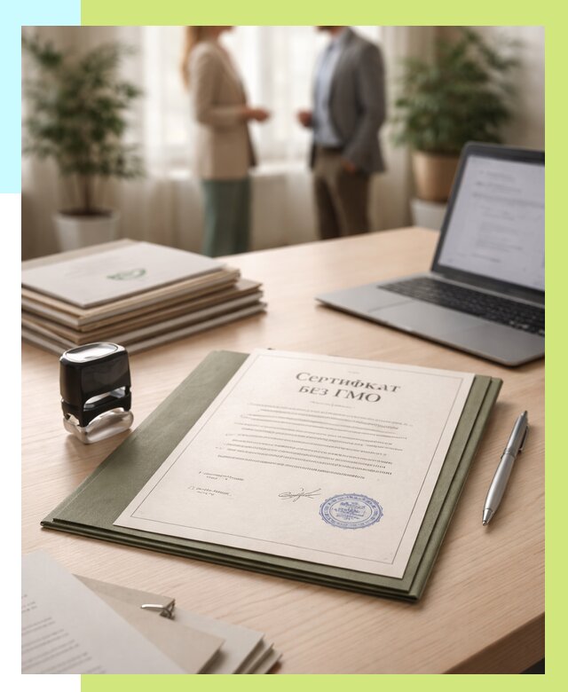 Сертификат без ГМО в Находке от 7736 р. оформить срочно Алешин-Нхд